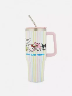 Kubek podróżny w paski z motywem Hello Kitty