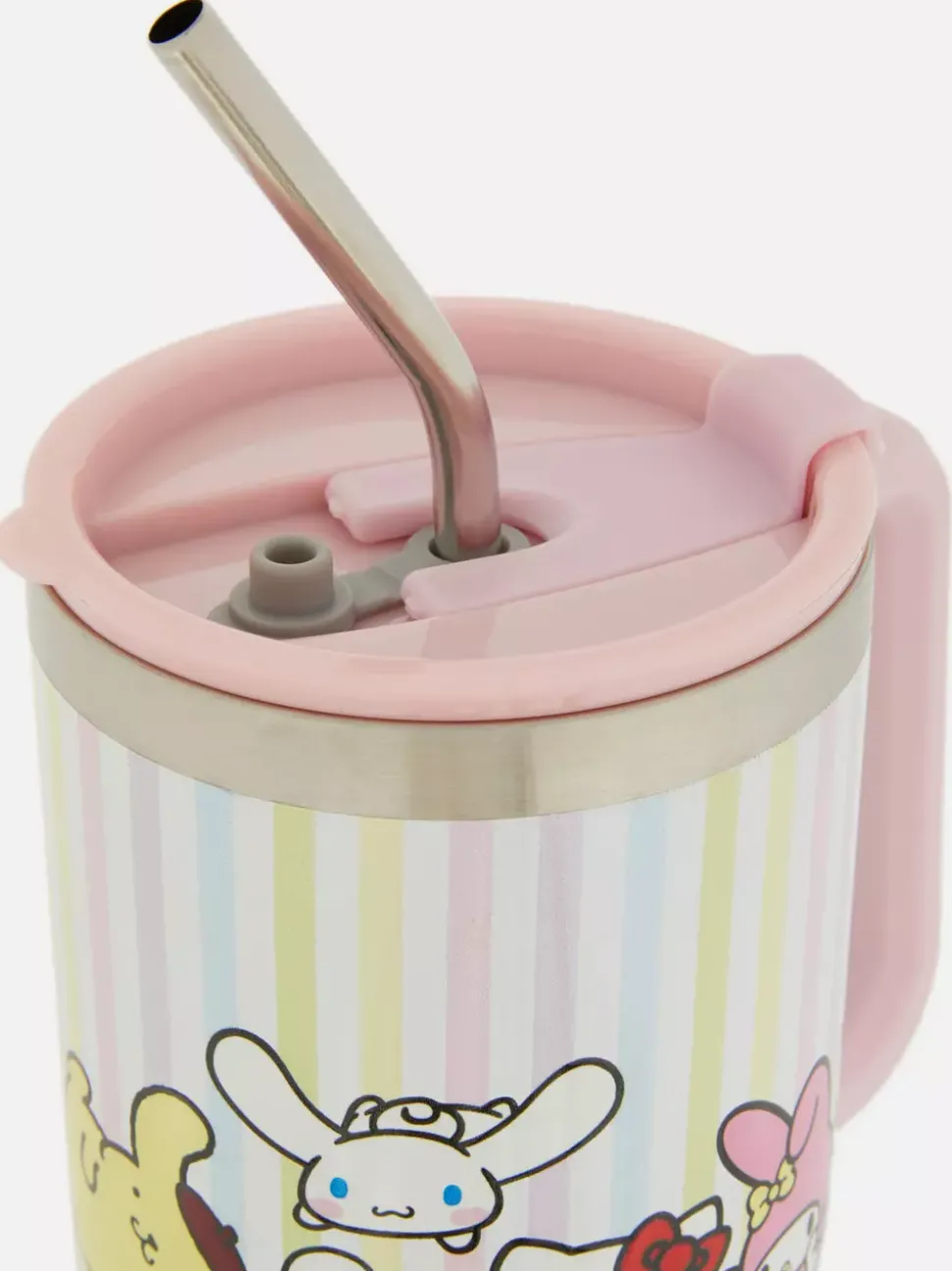 Kubek podróżny w paski z motywem Hello Kitty