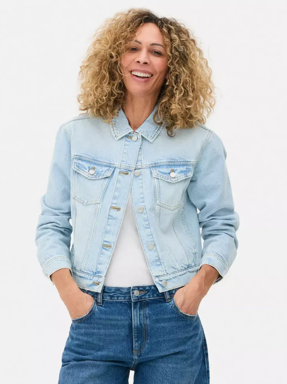 Kurtka jeansowa z efektem znoszenia