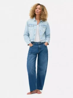 Kurtka jeansowa z efektem znoszenia