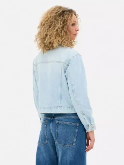 Kurtka jeansowa z efektem znoszenia