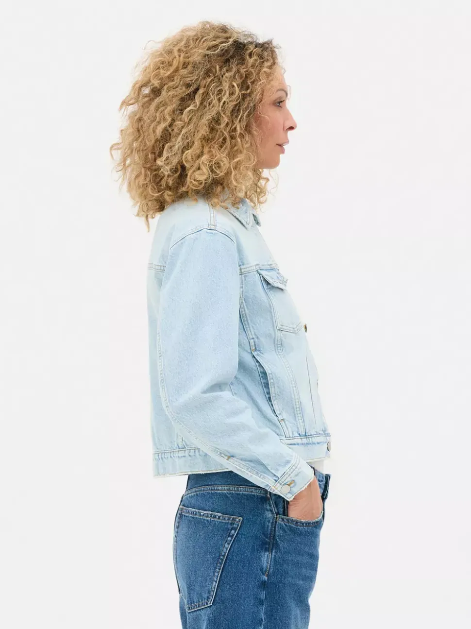 Kurtka jeansowa z efektem znoszenia