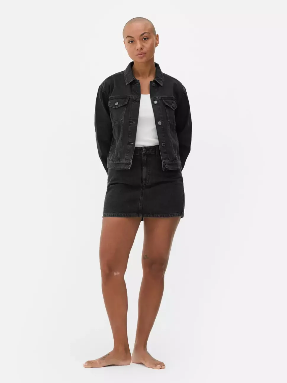 Kurtka jeansowa z efektem znoszenia