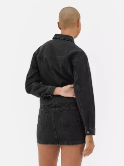 Kurtka jeansowa z efektem znoszenia