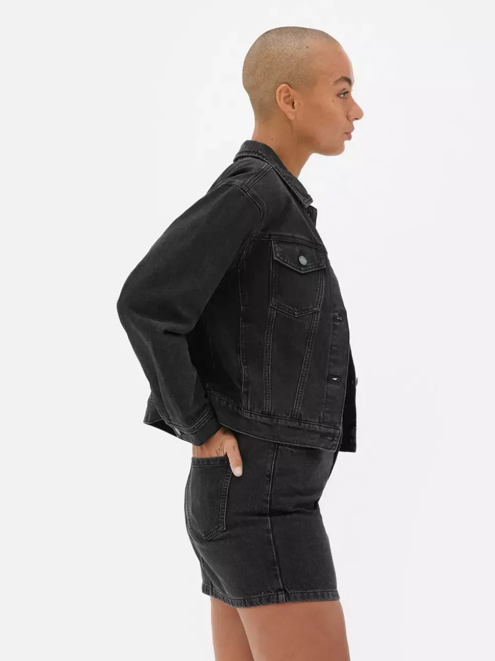 Kurtka jeansowa z efektem znoszenia
