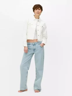 Kurtka jeansowa z efektem znoszenia