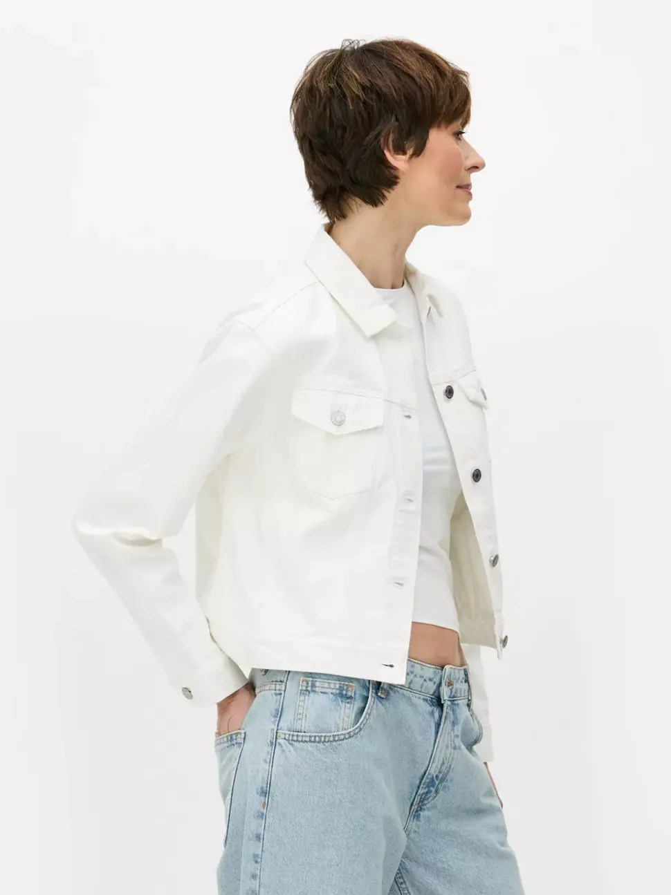 Kurtka jeansowa z efektem znoszenia