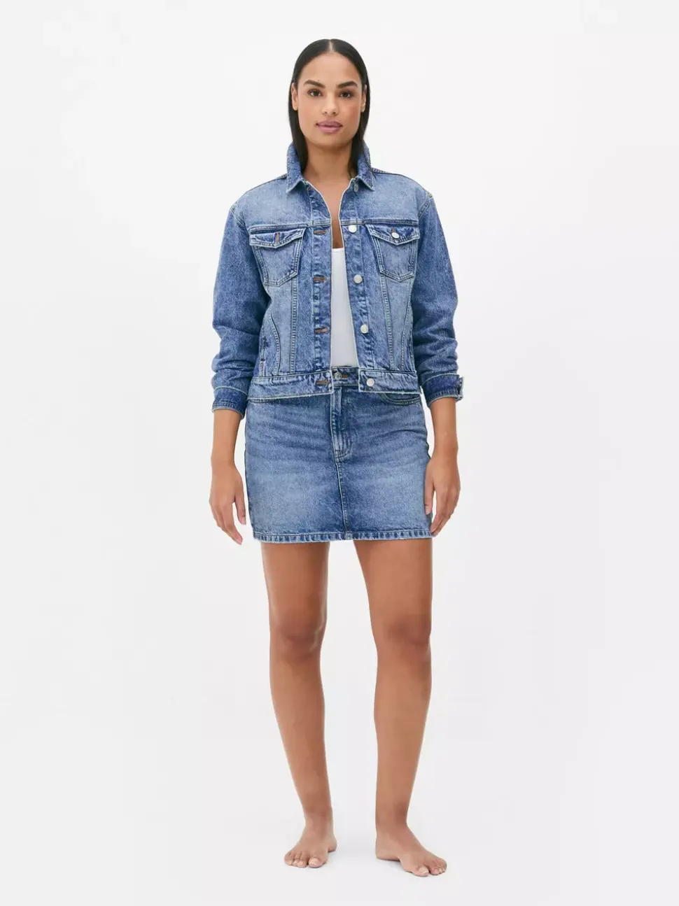 Kurtka jeansowa z efektem znoszenia