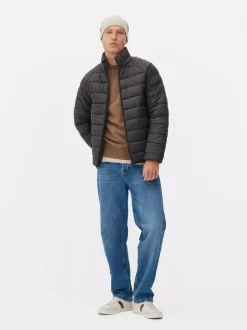 Kurtka puchowa z kołnierzem kominowym