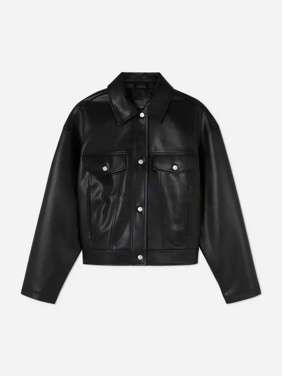 Kurtka typu trucker ze sztucznej skóry