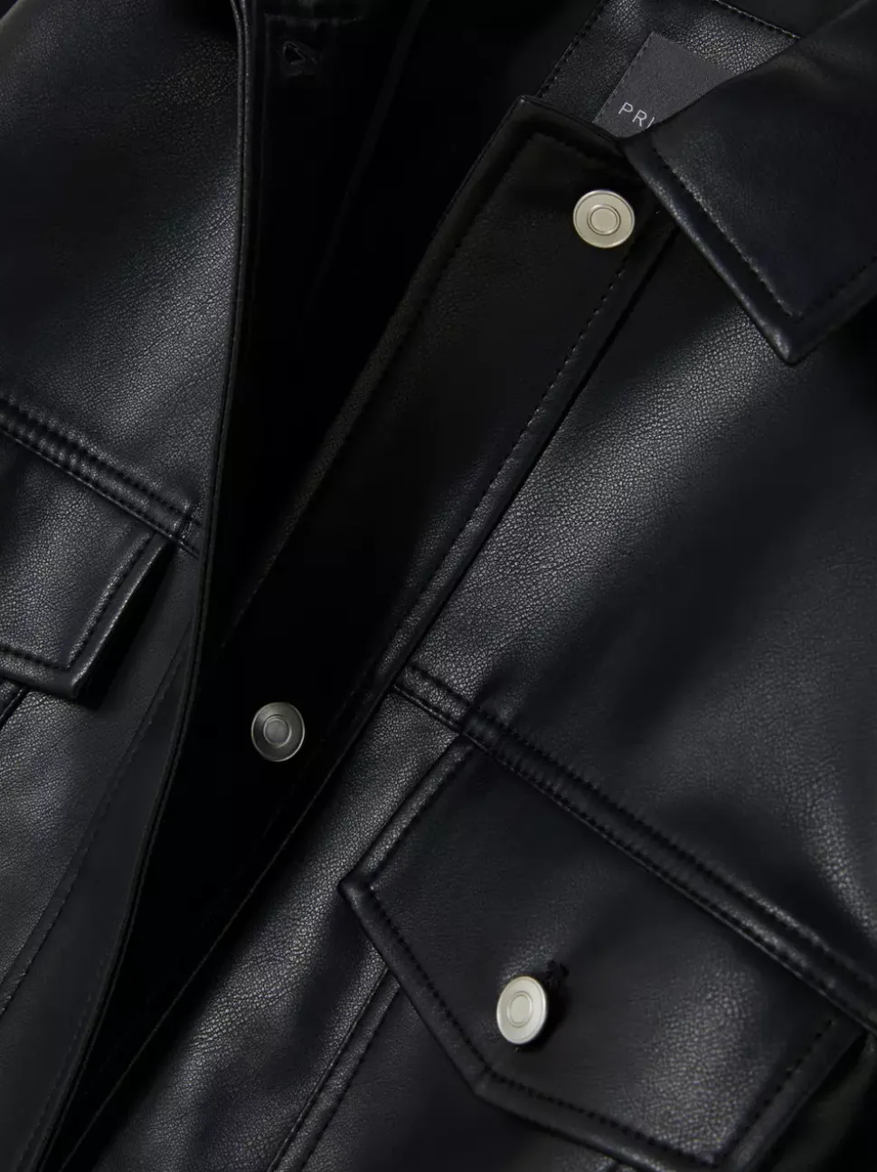 Kurtka typu trucker ze sztucznej skóry