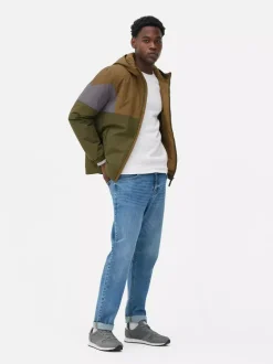 Kurtka z kapturem w bloki kolorystyczne