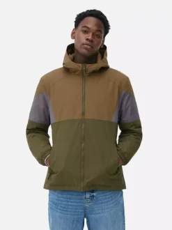 Kurtka z kapturem w bloki kolorystyczne