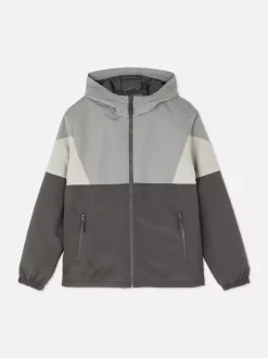 Kurtka z kapturem w bloki kolorystyczne