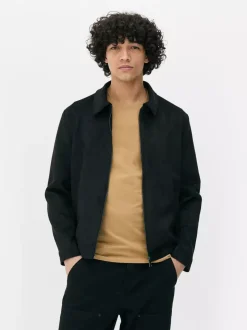 Kurtka ze sztucznego zamszu z kołnierzykiem