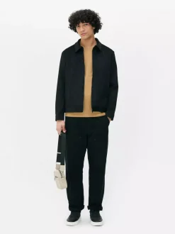 Kurtka ze sztucznego zamszu z kołnierzykiem