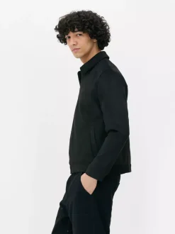 Kurtka ze sztucznego zamszu z kołnierzykiem