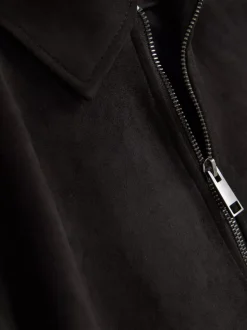 Kurtka ze sztucznego zamszu z kołnierzykiem