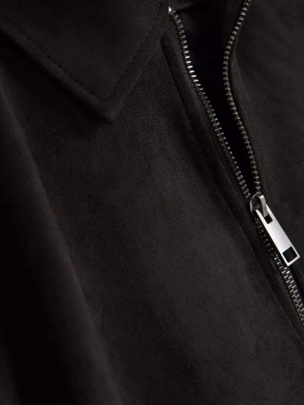 Kurtka ze sztucznego zamszu z kołnierzykiem