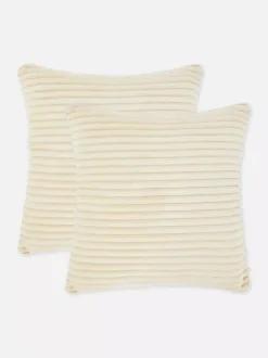 Kwadratowe poduszki o prążkowanej teksturze, 2 szt.