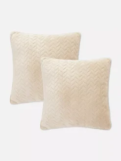 Kwadratowe poduszki o splocie warkoczowym, 2 szt.