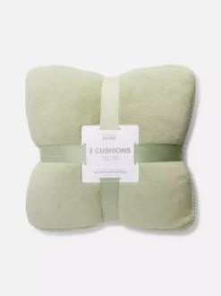 Kwadratowe poduszki ze ściegiem na okrętkę, 2 szt.