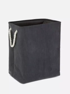 Kwadratowy kosz na pranie ze sztruksu