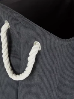 Kwadratowy kosz na pranie ze sztruksu