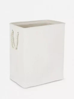 Kwadratowy kosz na pranie ze sztruksu