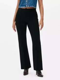 Legginsy z materiału ponte ze średnim stanem