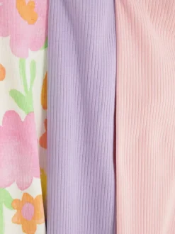 Legginsy z muszelkowym wykończeniem, 3 pary