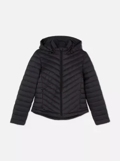Lekka kurtka puchowa z kapturem