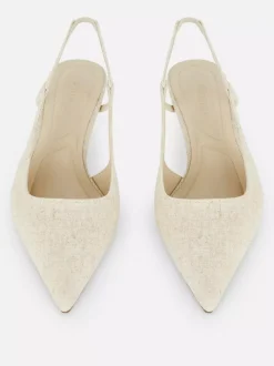 Lniane czółenka z tylnym paskiem