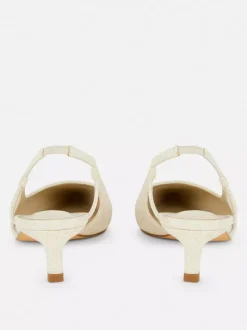 Lniane czółenka z tylnym paskiem