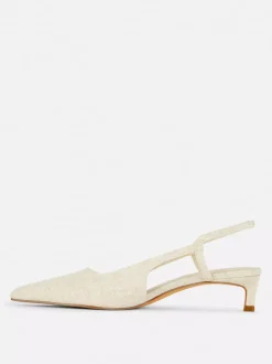 Lniane czółenka z tylnym paskiem