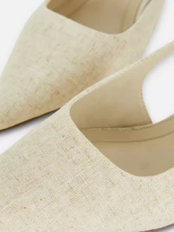 Lniane czółenka z tylnym paskiem