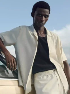 Lniany T-shirt z krótkim rękawem, część zestawu