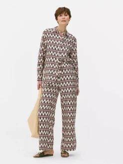 Luźna koszula z nadrukiem