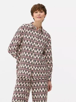 Luźna koszula z nadrukiem