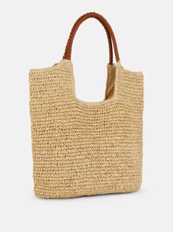 Luźna słomkowa torba shopper Paula Echevarría