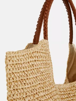 Luźna słomkowa torba shopper Paula Echevarría