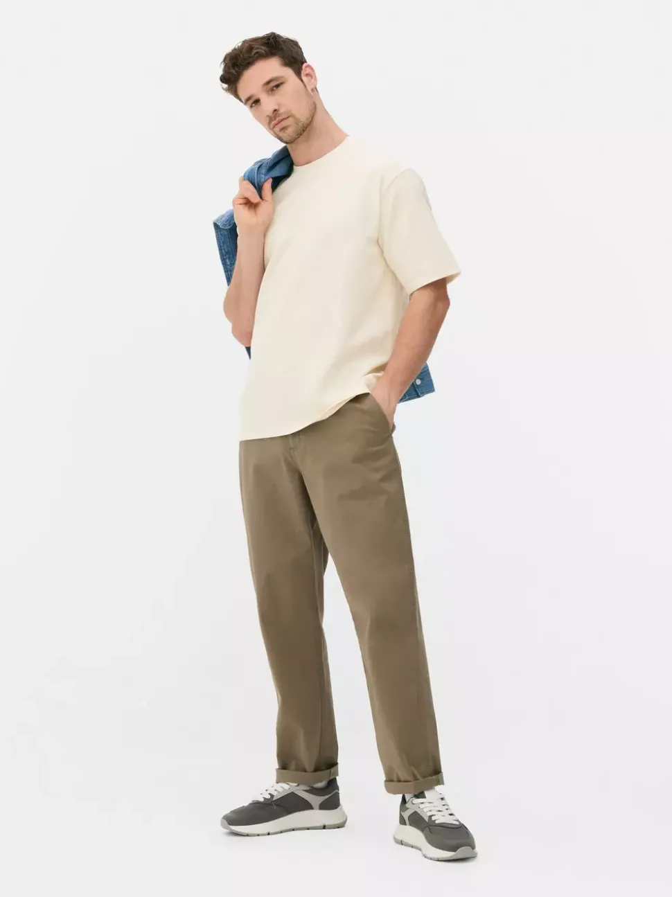 Luźny T-Shirt z teksturowanej dzianiny