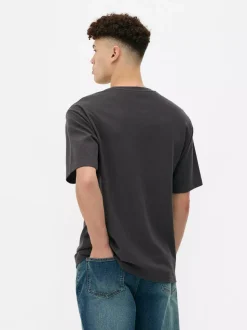 Luźny T-Shirt z teksturowanej dzianiny