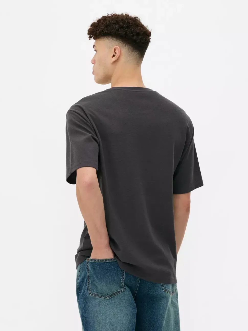 Luźny T-Shirt z teksturowanej dzianiny