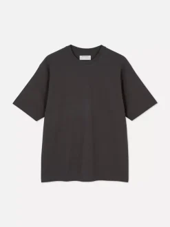 Luźny T-Shirt z teksturowanej dzianiny