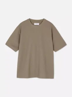 Luźny T-Shirt z teksturowanej dzianiny