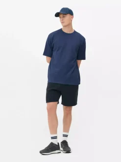 Luźny T-shirt z tkaniny seersucker