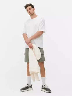 Luźny T-shirt z tkaniny seersucker