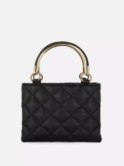 Mała pikowana torba na ramię z metalową rączką