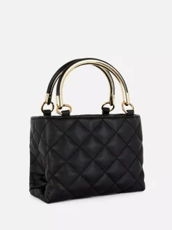 Mała pikowana torba na ramię z metalową rączką